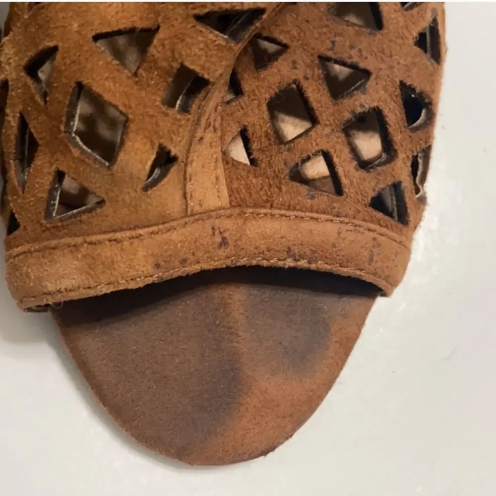 Steve Madden Karridi Brown Cutout Suede Bootie Open Toe Size 6.5